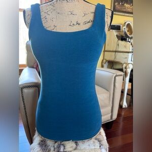 OGL  Scoop Neck Tank Top - Teal BUILT IN BRA